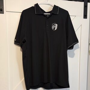 Classic Black Polo Shirt with Embroidered Crest St. Louis City Soccer